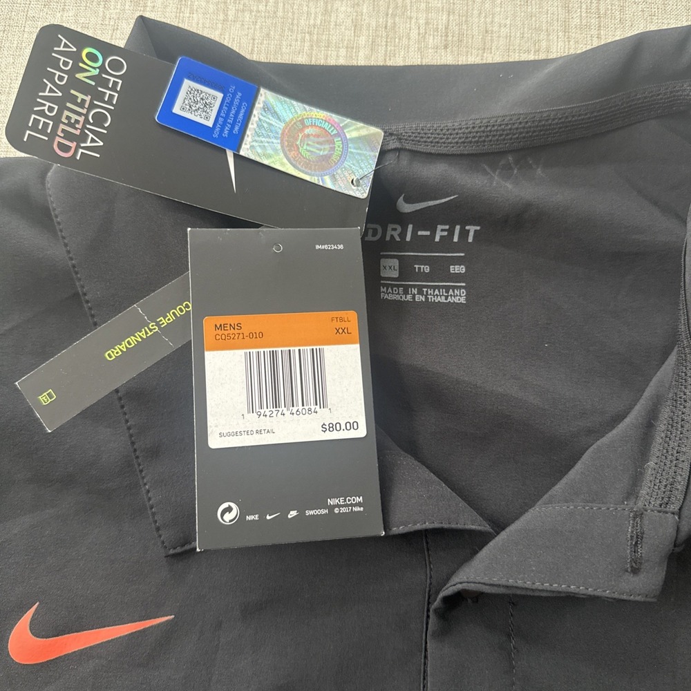 Nike On‎ Field Polo Shirt Oregon State Beavers Mens XXL Black Dri-Fit OSU - Picture 2 of 9